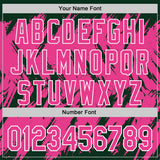 Custom Green Pink-White Abstract Sharp Shape Fragment 3D Pattern Design Bomber Full-Snap Varsity Letterman Hoodie Jacket