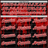 Custom Black Red-White Dripping Splatter 3D Pattern Design Bomber Full-Snap Varsity Letterman Hoodie Jacket