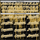 Custom Black Old Gold-White Dripping Splatter 3D Pattern Design Bomber Full-Snap Varsity Letterman Hoodie Jacket