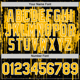 Custom Black Gold-White Dripping Splatter 3D Pattern Design Bomber Full-Snap Varsity Letterman Hoodie Jacket