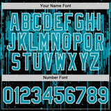 Custom Black Teal-White Dripping Splatter 3D Pattern Design Bomber Full-Snap Varsity Letterman Hoodie Jacket