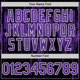Custom Black Purple-White Dripping Splatter 3D Pattern Design Bomber Full-Snap Varsity Letterman Hoodie Jacket