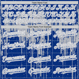 Custom Royal Gray-White Dripping Splatter 3D Pattern Design Bomber Full-Snap Varsity Letterman Hoodie Jacket