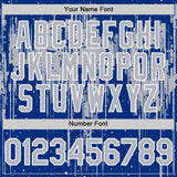 Custom Royal Gray-White Dripping Splatter 3D Pattern Design Bomber Full-Snap Varsity Letterman Hoodie Jacket