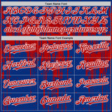 Custom Royal Red-White Dripping Splatter 3D Pattern Design Bomber Full-Snap Varsity Letterman Hoodie Jacket