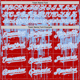 Custom Red Light Blue-White Dripping Splatter 3D Pattern Design Bomber Full-Snap Varsity Letterman Hoodie Jacket