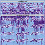 Custom Light Blue Purple-White Dripping Splatter 3D Pattern Design Bomber Full-Snap Varsity Letterman Hoodie Jacket