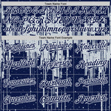 Custom Navy Silver-White Dripping Splatter 3D Pattern Design Bomber Full-Snap Varsity Letterman Hoodie Jacket