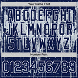 Custom Navy Silver-White Dripping Splatter 3D Pattern Design Bomber Full-Snap Varsity Letterman Hoodie Jacket