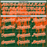 Custom Green Orange-White Dripping Splatter 3D Pattern Design Bomber Full-Snap Varsity Letterman Hoodie Jacket