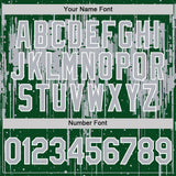 Custom Green Gray-White Dripping Splatter 3D Pattern Design Bomber Full-Snap Varsity Letterman Hoodie Jacket