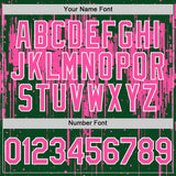 Custom Green Pink-White Dripping Splatter 3D Pattern Design Bomber Full-Snap Varsity Letterman Hoodie Jacket