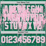 Custom Kelly Green Light Pink-White Dripping Splatter 3D Pattern Design Bomber Full-Snap Varsity Letterman Hoodie Jacket