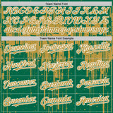 Custom Kelly Green Old Gold-White Dripping Splatter 3D Pattern Design Bomber Full-Snap Varsity Letterman Hoodie Jacket
