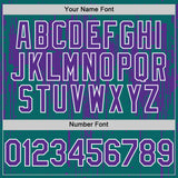 Custom Teal Purple-White Dripping Splatter 3D Pattern Design Bomber Full-Snap Varsity Letterman Hoodie Jacket