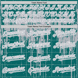 Custom Teal Gray-White Dripping Splatter 3D Pattern Design Bomber Full-Snap Varsity Letterman Hoodie Jacket