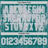 Custom Teal Gray-White Dripping Splatter 3D Pattern Design Bomber Full-Snap Varsity Letterman Hoodie Jacket