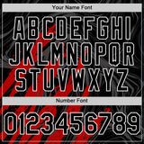 Custom Black Red-White Splash 3D Pattern Design Bomber Full-Snap Varsity Letterman Hoodie Jacket