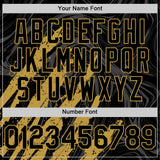 Custom Black Old Gold Splash 3D Pattern Design Bomber Full-Snap Varsity Letterman Hoodie Jacket