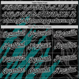 Custom Black Teal-White Splash 3D Pattern Design Bomber Full-Snap Varsity Letterman Hoodie Jacket