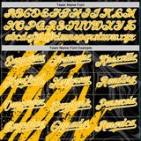 Custom Black Gold-White Splash 3D Pattern Design Bomber Full-Snap Varsity Letterman Hoodie Jacket