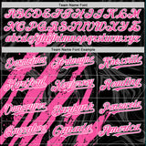 Custom Black Pink-White Splash 3D Pattern Design Bomber Full-Snap Varsity Letterman Hoodie Jacket