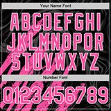 Custom Black Pink-White Splash 3D Pattern Design Bomber Full-Snap Varsity Letterman Hoodie Jacket