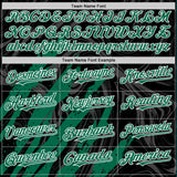 Custom Black Kelly Green-White Splash 3D Pattern Design Bomber Full-Snap Varsity Letterman Hoodie Jacket