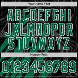 Custom Black Kelly Green-White Splash 3D Pattern Design Bomber Full-Snap Varsity Letterman Hoodie Jacket