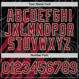 Custom Black Crimson-Cream Splash 3D Pattern Design Bomber Full-Snap Varsity Letterman Hoodie Jacket