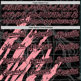 Custom Black Medium Pink-White Splash 3D Pattern Design Bomber Full-Snap Varsity Letterman Hoodie Jacket