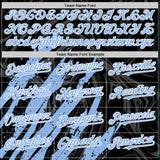 Custom Black Light Blue-White Splash 3D Pattern Design Bomber Full-Snap Varsity Letterman Hoodie Jacket