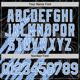 Custom Black Light Blue-White Splash 3D Pattern Design Bomber Full-Snap Varsity Letterman Hoodie Jacket