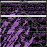 Custom Black Medium Purple-White Splash 3D Pattern Design Bomber Full-Snap Varsity Letterman Hoodie Jacket