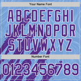 Custom Light Blue Purple-White Splash 3D Pattern Design Bomber Full-Snap Varsity Letterman Hoodie Jacket