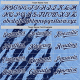 Custom Light Blue Navy-White Splash 3D Pattern Design Bomber Full-Snap Varsity Letterman Hoodie Jacket