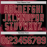 Custom Black Crimson-Cream Abstract Color Blocks Fragment 3D Pattern Design Bomber Full-Snap Varsity Letterman Hoodie Jacket