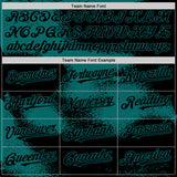 Custom Black Teal Abstract Color Blocks Fragment 3D Pattern Design Bomber Full-Snap Varsity Letterman Hoodie Jacket