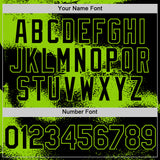 Custom Black Neon Green Abstract Color Blocks Fragment 3D Pattern Design Bomber Full-Snap Varsity Letterman Hoodie Jacket