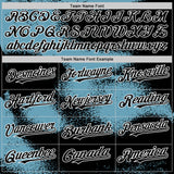 Custom Black Shadow Blue-White Abstract Color Blocks Fragment 3D Pattern Design Bomber Full-Snap Varsity Letterman Hoodie Jacket