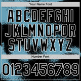 Custom Black Shadow Blue-White Abstract Color Blocks Fragment 3D Pattern Design Bomber Full-Snap Varsity Letterman Hoodie Jacket