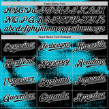 Custom Black Lakes Blue-White Abstract Color Blocks Fragment 3D Pattern Design Bomber Full-Snap Varsity Letterman Hoodie Jacket