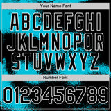 Custom Black Lakes Blue-White Abstract Color Blocks Fragment 3D Pattern Design Bomber Full-Snap Varsity Letterman Hoodie Jacket