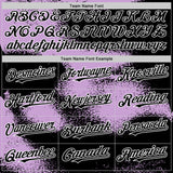 Custom Black Light Purple-White Abstract Color Blocks Fragment 3D Pattern Design Bomber Full-Snap Varsity Letterman Hoodie Jacket