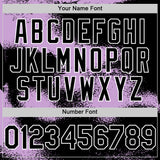 Custom Black Light Purple-White Abstract Color Blocks Fragment 3D Pattern Design Bomber Full-Snap Varsity Letterman Hoodie Jacket