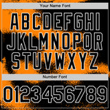 Custom Black Bay Orange-White Abstract Color Blocks Fragment 3D Pattern Design Bomber Full-Snap Varsity Letterman Hoodie Jacket