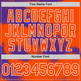 Custom Orange Purple-White Abstract Color Blocks Fragment 3D Pattern Design Bomber Full-Snap Varsity Letterman Hoodie Jacket