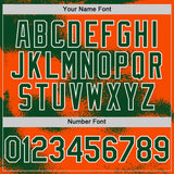 Custom Orange Green-White Abstract Color Blocks Fragment 3D Pattern Design Bomber Full-Snap Varsity Letterman Hoodie Jacket