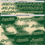 Custom Green Cream Abstract Color Blocks Fragment 3D Pattern Design Bomber Full-Snap Varsity Letterman Hoodie Jacket