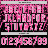 Custom Black Pink-White Splash 3D Pattern Design Bomber Full-Snap Varsity Letterman Hoodie Jacket